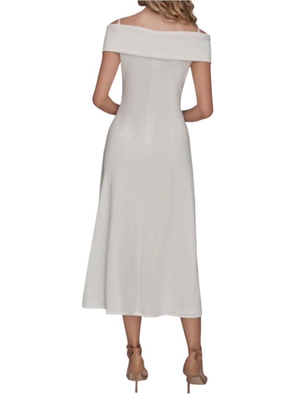 Donna Karan One-Shoulder White Evening Dress - Picture 3 of 6